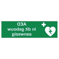 AED, RAAMSTICKER, sticker, tekst