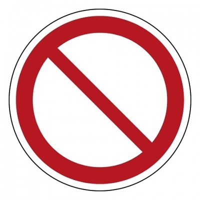 Algemeen verbod, sticker, ISO 7010, BHV, EHBO, VCA