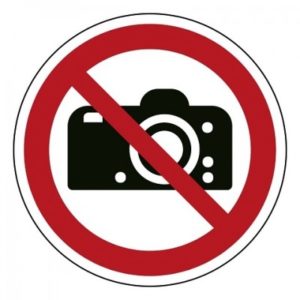 Fotograferen verboden, sticker, ISO 7010, BHV, EHBO, VCA, verbod
