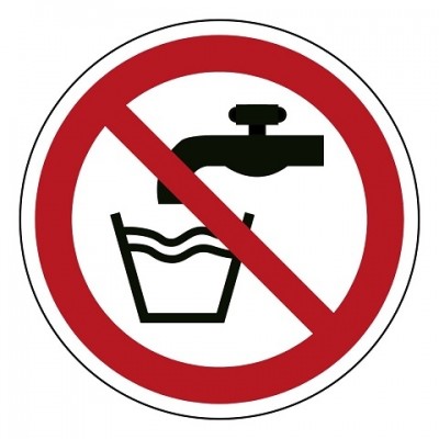 geen drinkwater, sticker, ISO 7010, BHV, EHBO, VCA, verbod