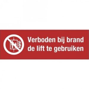 lift, tekst + pictogram, sticker, ISO 7010, BHV, EHBO, VCA, verbod