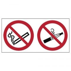 verboden te roken incl. e-sigaretten, sticker
