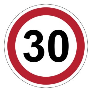 30 km, verkeer, auto, verbod, sticker